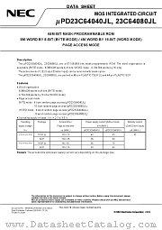UPD23C64080JLGY-XXX-MKH datasheet pdf NEC
