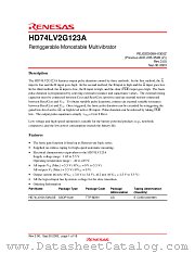 HD74LV2G123A datasheet pdf Renesas
