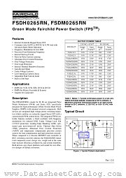 FSDH0265RN datasheet pdf Fairchild Semiconductor