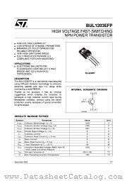 BUL1203EFP datasheet pdf ST Microelectronics