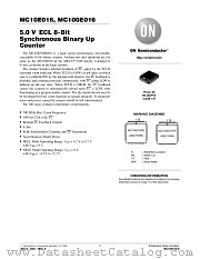 MC100E016FNR2 datasheet pdf ON Semiconductor