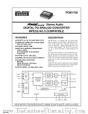 PCM1720E datasheet pdf Texas Instruments