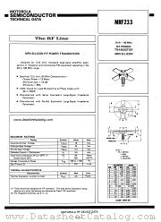 MRF233 datasheet pdf Motorola