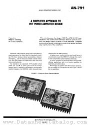 AN-791 datasheet pdf Motorola
