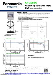CR-2050A datasheet pdf Panasonic