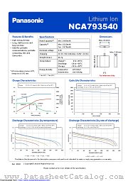 NCA-793540 datasheet pdf Panasonic