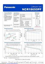 NCR-18650PF datasheet pdf Panasonic