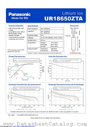 UR-18650ZTA datasheet pdf Panasonic