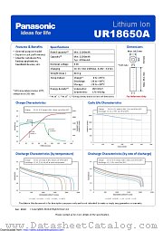 UR-18650A datasheet pdf Panasonic
