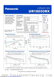 UR-18650RX datasheet pdf Panasonic