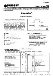 SL6440C datasheet pdf PLESSEY Semiconductors