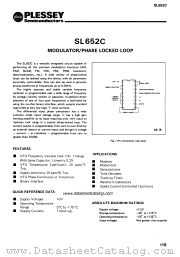 SL652C datasheet pdf PLESSEY Semiconductors