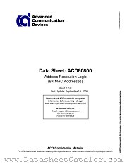 ACD80800 datasheet pdf Advanced Communication Devices