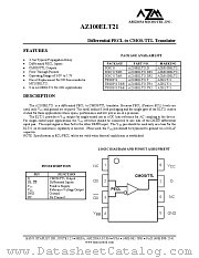 AZ100ELT21DR2 datasheet pdf Arizona Microtek