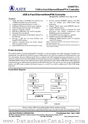 AX88170L datasheet pdf ASIX Electronics Corporation