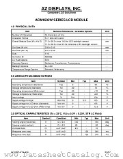 ACM1602W-NLFW-T datasheet pdf AZ Displays