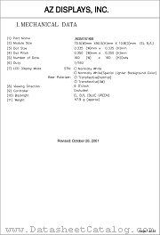 AGM1616B-FEYBS-T datasheet pdf AZ Displays