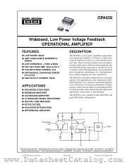 OPA650P datasheet pdf Burr Brown
