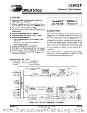 CDB8952T-CQ datasheet pdf Cirrus Logic