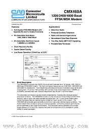 CMX469AE2 datasheet pdf CONSUMER MICROCIRCUITS LIMITED