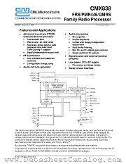 CMX838E1 datasheet pdf CONSUMER MICROCIRCUITS LIMITED