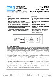 CMX989E1 datasheet pdf CONSUMER MICROCIRCUITS LIMITED