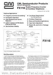FX118P datasheet pdf CONSUMER MICROCIRCUITS LIMITED