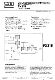 FX315J datasheet pdf CONSUMER MICROCIRCUITS LIMITED