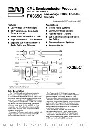 FX365CDW datasheet pdf CONSUMER MICROCIRCUITS LIMITED