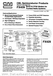 FX429LS datasheet pdf CONSUMER MICROCIRCUITS LIMITED