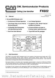 FX602D4 datasheet pdf CONSUMER MICROCIRCUITS LIMITED