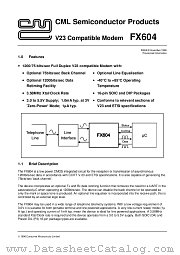 FX604D4 datasheet pdf CONSUMER MICROCIRCUITS LIMITED