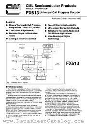 FX613P datasheet pdf CONSUMER MICROCIRCUITS LIMITED