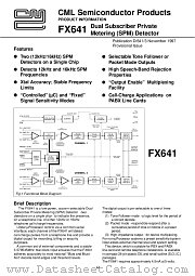 FX641D2 datasheet pdf CONSUMER MICROCIRCUITS LIMITED