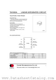 TA31002A datasheet pdf Contek Microelectronics