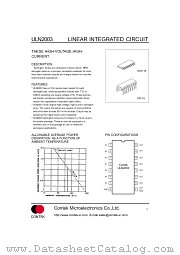ULN2003 datasheet pdf Contek Microelectronics