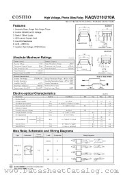 KAQV210A datasheet pdf Cosmo Electronics