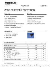 CSD10120D datasheet pdf CREE POWER