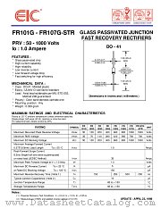 FR107G-STR datasheet pdf EIC discrete Semiconductors