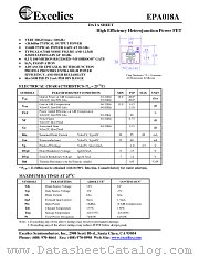 EPA018A datasheet pdf Excelics Semiconductor