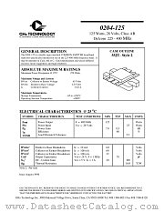 0204-125 datasheet pdf GHz Technology