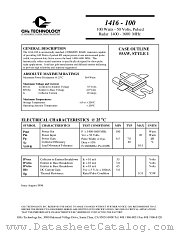 1416-100 datasheet pdf GHz Technology
