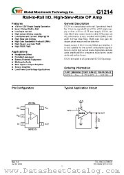 G1214 datasheet pdf Global Mixed-mode Technology