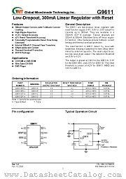 G9611DP1T datasheet pdf Global Mixed-mode Technology