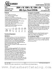 GS840F18AT-12 datasheet pdf GSI Technology