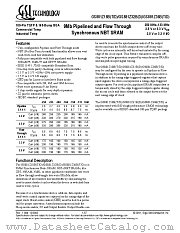 GS881Z18BD-225I datasheet pdf GSI Technology