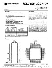 ICL7106CM44 datasheet pdf Harris Semiconductor