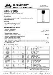 HPH2369 datasheet pdf Hi-Sincerity Microelectronics