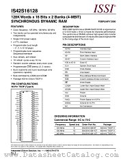 IS42S16128-10T datasheet pdf Integrated Silicon Solution Inc