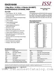 IS42S16400-10T datasheet pdf Integrated Silicon Solution Inc